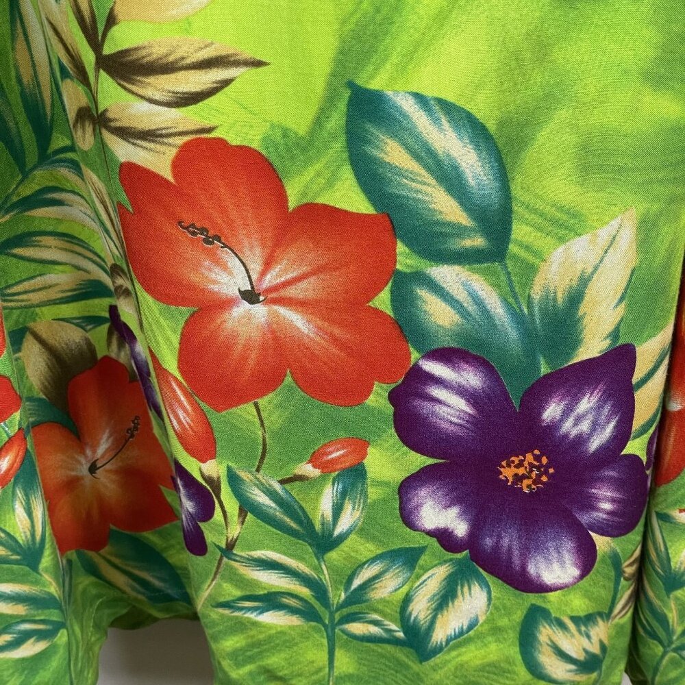 Vintage Jane Ashley Tropical Floral Maxi Dress 2X Vacation Cruise Travel Beach - Picture 3 of 9